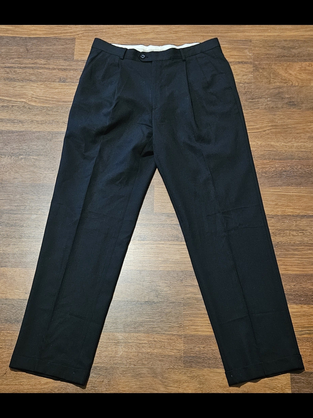 PRONTO UOMO Mens dress pants 100% wool SIZE 36x33 COLOR BLACK CP25